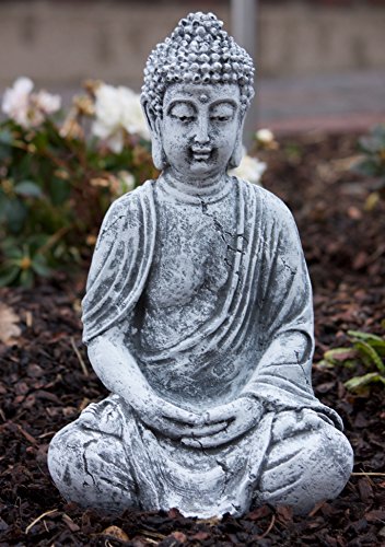 Steinfigur sitzender Shiva -2- , frost- und wetterfest, massiver Steinguss