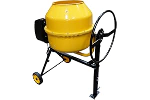 Electric Cement Concrete Mixer RocwooD 180 Litre 800W Drum Mortar Plaster Workshop Construction Site Handle Heavy Duty Easy Load Mix Tool Stand Building Tilting