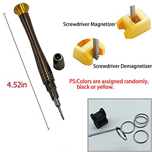 JTENG Gehärtet Schraubendreher Set 25-teilig Präzisions Minischraubenziehern Magnetisierbar Reparatur Set, Torque, Schlitz, Kreuzschlitz, Etui für die Elektronik PC Laptop Werkzeugset Plus / Entmagnetisieren Magnetic - 4