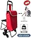 Produktbild TAVALAX® Tris Floral Einkaufstrolley & Trolley Gestell Stahl klappbar & Wasserdicht Climb Cart (Red New)