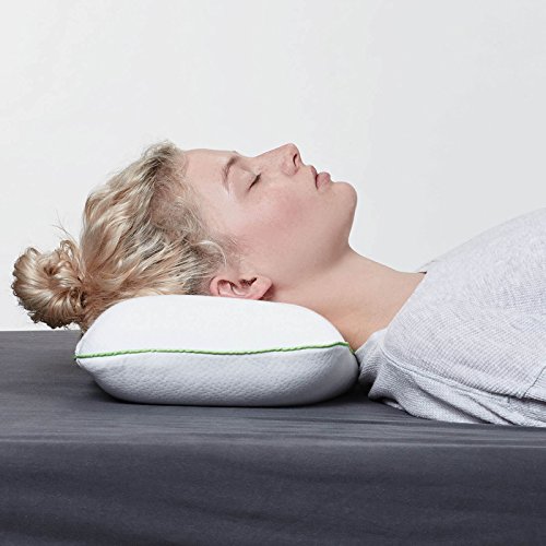 sofi Reisekissen Aloe Vera | Orthopädisches & ergonomisches Nackenstützkissen | Hautpflegend | Kissen aus viscoelastischem Gelschaum | Reise Nackenkissen für Flugzeug, Auto, Zug | 40x24x10 cm - 2
