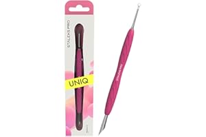 Natury Nails STALEKS PRO Repousse-cuticules avec poignée en caoutchouc et silicone, acier inoxydable, Gummy UNIQ 11/2