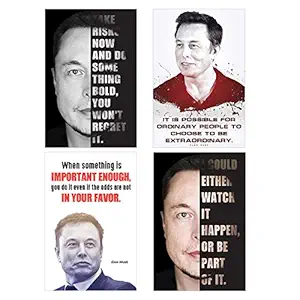 Chaka Chaundh Compatible Elon musk Inspirational motivational Posters for boys study room (Elon - Multicolour, 18