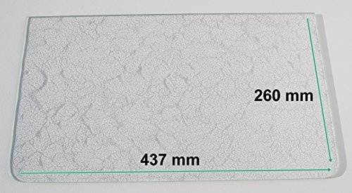 Khlschrank Einlegeboden / Glasplatte / Gemsefach  Strukturglas 4 mm dick - mit 2 Rundecken  437 mm x 260 mm - Direkt vom Glasereifachbetrieb!!!