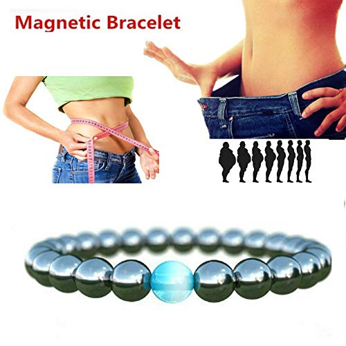 Preisvergleich Produktbild JUZIWEI Gewichtsverlust Magnet Armband, Unisex Stilvolle Gewichtsverlust Black Stone Armband Gesundheits Magnetische Armband Frauen Männer Geschenke Für Eltern Freunde