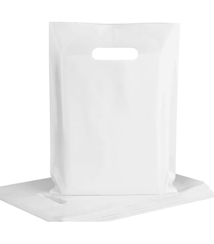 Plastic tas met handvatten wit 50x45 5cm - per 100