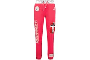 GEO NORWAY MYER Lady - Pantalones Jogging Mujer - Pantalones Deportivos Deporte Fitness Cómoda Cintura Elástica Cordon Correr Casual - Bolsillos Yoga Mujer Algodón Poliéster