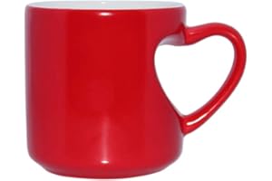GRUPO K-2 Wonduu Taza Mágica Con Hueco Y Asa En Forma De Corazón Para Sublimación Rojo