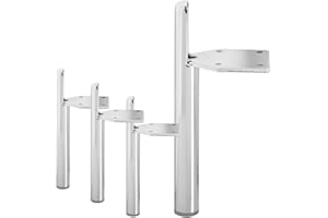 Btowin 6 inch Metal Furniture Legs, 4Pcs Modern Tapered Side-Mounted DIY Furniture Replacement Feet Chrome for Cabinet Dresser TV Stand Coffee Table