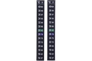 THERMOMETER WORLD Twin Pack Fish Tank Thermometer Strips - LCD Fish Tank Temperature Gauge Stick on Aquarium Thermometer Strip for Temperature Control