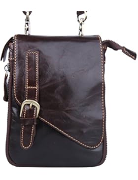 Genda 2Archer Männer Kleine Mini Flapover Tasche aus echtem Leder Cross Over Umhängetasche