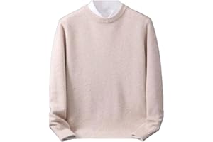 REHJJDFD Men Cashmere Sweater O-Neck Pullovers Men's Loose Knitted Bottom Sweater Fall Winter Casual Jumper Sweater