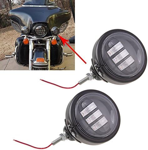 Anzene 4-1/2"4.5 inch CREE LED auxiliary spot fog passing light lamp and housing ring mount bracket Electra Glide Day manufacturer for tour fog light projector spotlight (black)