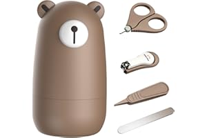 PAPABEAR Baby-Nagelknipser-Set mit niedlichem Etui, Fingernagel- und Zehennagelfeilenset für die Maniküre und Pediküre von Neugeborenen, Geschenk für die neue Mutter