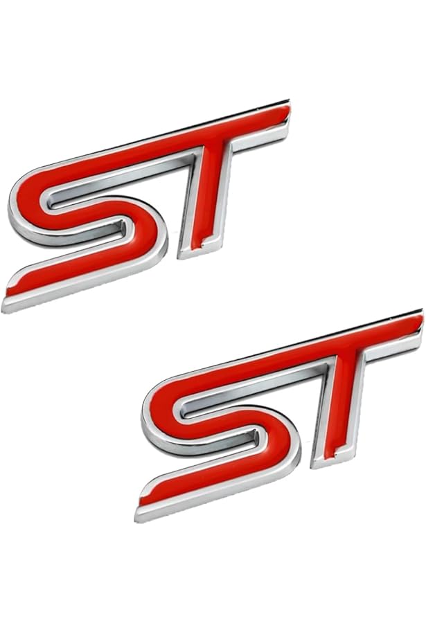 Autocollant 3D Métal ST Line Pour Calandre & Coffre - Badge Sportif Pour Voiture - Style Racing, Installation Facile