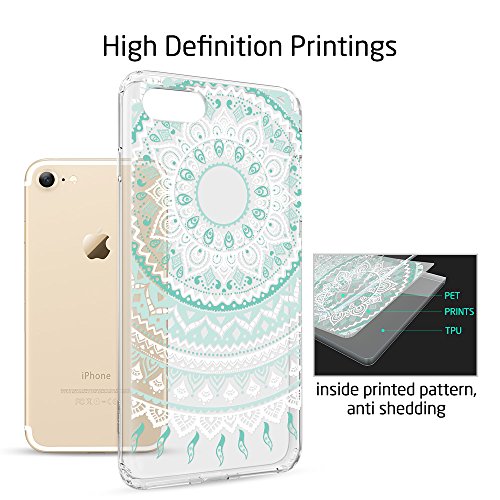 iPhone 7 Plus Funda  ESR Carcasa iPhone 7 Plus Case Cover Borde Suave   Duro Funda para iPhone 7 Plus 5 5  - Casa de la Moneda de la mandala