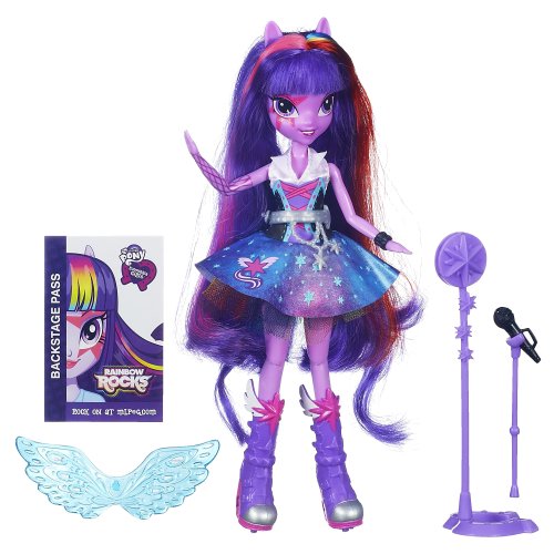 ToyMarket Muñeca de My Little Pony: Equestria Girls.Twilight Sparkle Cantante de Rainbow Rocks, edición Deluxe