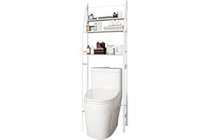 MAGIC SELECT Estantería de Baño sobre Inodoro Blanco | Ahorra Espacio con 3 Baldas | Estante Almacenamiento Impermeable | Patas Ajustables en Altura.