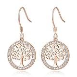 MEGA CREATIVE JEWELRY Pendientes Mujer Amor de la Familia de Árbol de la...