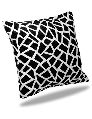 Albani Relaxing Moments Helsinki, Kissenbezug aus Chenille, 40x40 cm, Schwarz-Weiß Mosaik, 261793