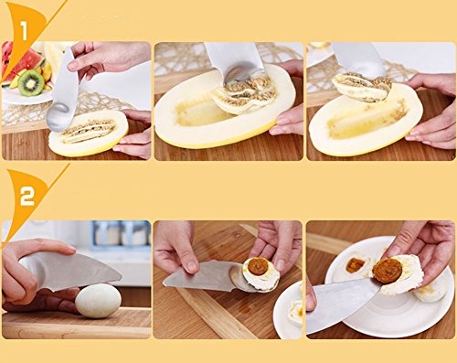 CrazySell Kiwi Peeler-Edelstahl-Frucht Pitted Peeler Kitchen Gadget (Kiwi Melonenschneider) - 4