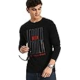 Bewakoof Men's Cotton Printed LeaderFull Sleeves | Round Neck | Regular Fit T-Shirt/Tee