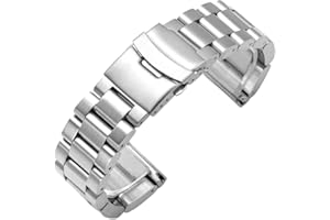 Kai Tian Super gruby, wytrzymały pasek do zegarka, 22 mm, 24 mm, 26 mm, wysokiej jakości paski do zegarków ze stali nierdzewnej, klasyczny styl, bransoletka do zegarka z podwójną klamrą zatrzaskową,