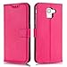 Price comparison product image DENDICO Galaxy A6 Case, Ultra Slim Premium Wallet Case with Magnetic Closure for Samsung Galaxy A6 [Card Slots] [Hand Strap] [Stand Function] - Hot Pink