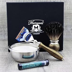 Black Badger Brush & Fusion Razor with Bowl & Soap. - Image 2