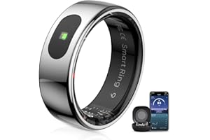 UOUNEACO LED Touch Smart Ring for Women Men- Fitness Tracker with Heart Rate, Blood Oxygen, Sleep Tracker, Step Counter, 5ATM Waterproof, Touch Control Music/Video, No Subscription Fee for iOS/Android