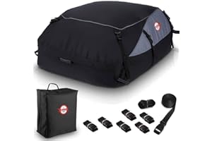 Sailnovo Bagażnik dachowy do samochodu, 580 l, składany, przenośny, wodoszczelny, torba na podróż i do transportu bagażu, 0,6 m3, kolor czarny
