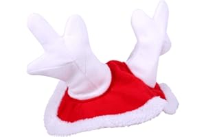 Renna QHP futurepast per il vostro Natale-outfit rosso, corna peluche bianco con bordo bianco