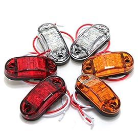 AUDEW 12V / 24V LED Voitures Feux Latéral Position Etanche Lampe E-Marked Remorque Camion 3 Couleurs