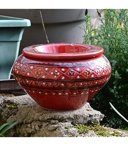 Cendrier Marocain Grand Modele Cendrier Anti Fumée Marbré Gris Et Bleu - Moyen Modèle Cendrier De Plage