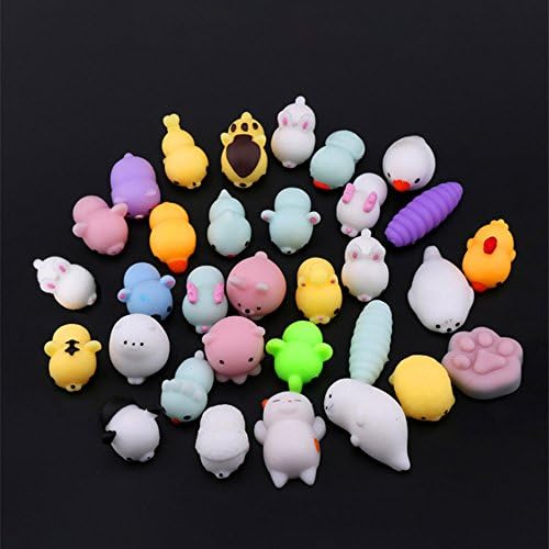 20pcs Kawaii Squishies, Sinto Slow Rising Soft Squishy Animal Squishy Mini Rabbit Chicken Elephant Duckling Sheep Panda Mochi Squeeze Toys, Random Styles