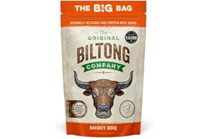 Original Biltong Big Bag High Protein Healthy Snack Made from British & Irish Beef by The Original Biltong Company (250 g, SmokyBBQ)