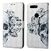 Produktbild leiai OnePLus 5T Hülle,Schädel Hand Strap Flip Silikon Etui Book Style Fall Stand Case PU Leder Tasche Magnetic Clasp Cover mit Card Slots für OnePLus 5T