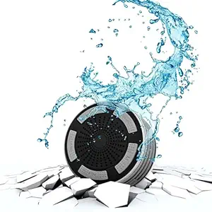 SoundBot IPX7 Waterproof 5W Bluetooth Wireless Shower Speaker with 8Hrs Playback, Built-in FM Radio Tuner, LED, Premium HD Sound, Water Weather Resistant Portable Speakerphone, SB531 (Blue)