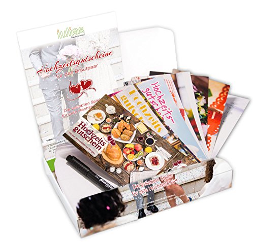 Hochzeitsspiel „Hochzeitsgutscheine für das Brautpaar“ – Das große Hochzeitsspiel mit 4 lustigen Spielmöglichkeiten für jede Hochzeitsfeier. Inklusive 12 toller Gutscheine zur Hochzeitsfeier als Spielgewinn für das Brautpaar. - 2