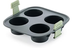 Lékué Moule à muffin de silicone pour friteuse à air, 4 unités