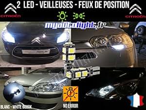 2 Ampoules LED W5W Canbus Blanc 6000K - Pour Veilleuses, Feux De Position, DS3 Cabriolet, Neuf