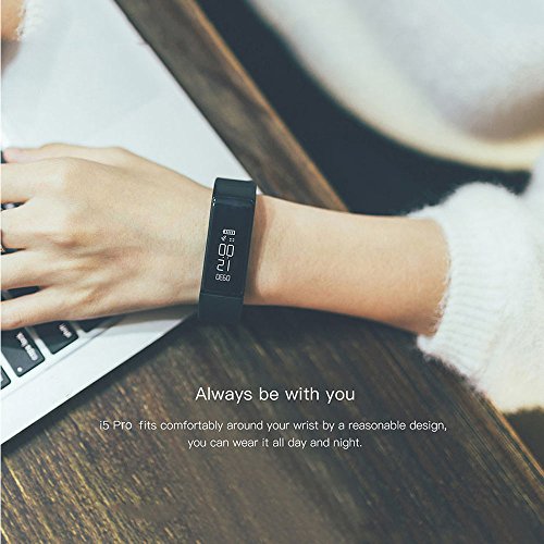 i5 Pro Schrittzähler,Schlafüberwachung,Deutsche Bedienungsanleitung, App und Service – fitness tracker – aktivitätstracker – smart bracelet – Smartwatch für Android Smartphone wie iPhone,Huawei,Samsung, HTC, Sony, sowie usw. Schlafanalyse, Push-Message und Anrufer – ID Benachrichtigung - 6