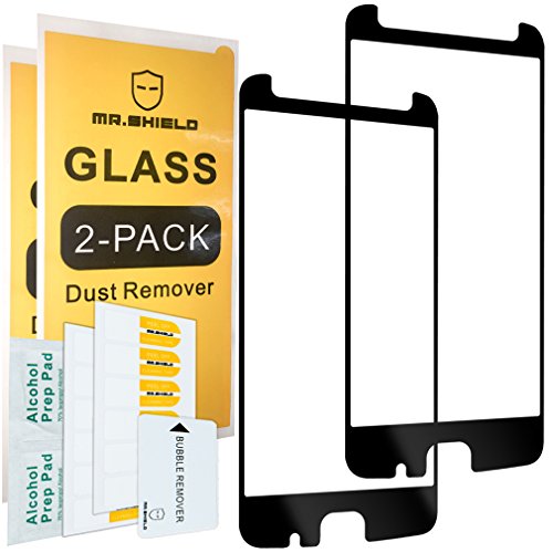 [2-Pack]-Mr Shield for Motorola Moto Z2 Force Edition [Tempered Glass] [Full Cover] [Black] [Fit for Case Version] Screen Protector with Lifetime Replacement Warranty