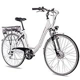 ELEKTROFAHRRAD MIT BAFANG NABENMOTOR - Ob in der Stadt oder im Park ist dieses für Damen konzipierte Pedelec Dein treuer Begleiter! Du kannst mit bis zu 25kmh fahren, unterstützt von einem 250W, 36V Motor. Schnell am Ziel ohne lästiges Schwitzen