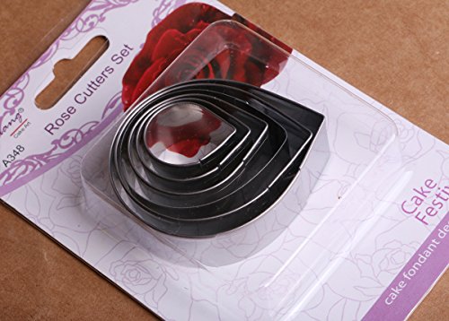 Blue Vessel Kuchen verziert Fondant Sugarschneider Werkzeuge 6 Stück / Set Rose Petal-Form-Form - 7