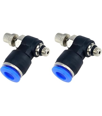 Uxcell Push To Connect Air Flow Control Valve,Elbow,6mm OD X M5