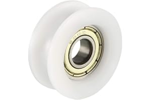 sourcing map 4 Pcs 1.8mm de profondeur Métal Roue de roulement à billes de poulie guidage de rainure en V 6x22x8mm