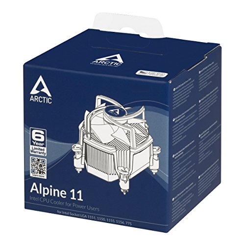 ARCTIC Alpine 11 - Ventilador de ordenador silencioso  Enfriador CPU con ventilador PWM de 80 mm  compatible con Intel