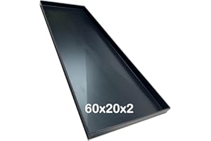 TEGLIEDIROMA [1 PEZZO] Teglia forno 60x20x2 Cm, Bordo 2 cm con diagonale Spessore teglie 8/10 Pizza alta idratazione ideale per pizza focaccie