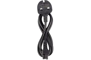 AJPARTS UK AJP® New UK Plug to C5 3 Pin Laptop Power Lead Clover Leaf CloverLeaf Mains Cable 1M with 12 Months Warranty UK Dispatch